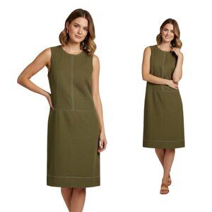 M.M. LaFleur Organic Cotton Better Than Denim Sleeveless Oregano Green Dress 12